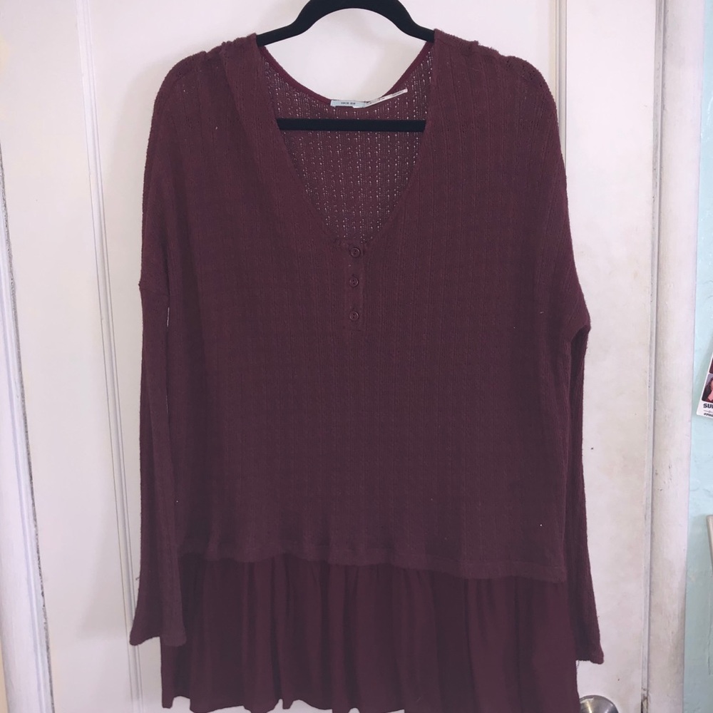 Burgundy flowy sweater